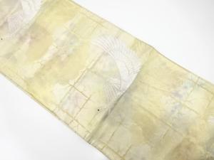 アンティーク　雲に鶴模様織り出し袋帯（材料）